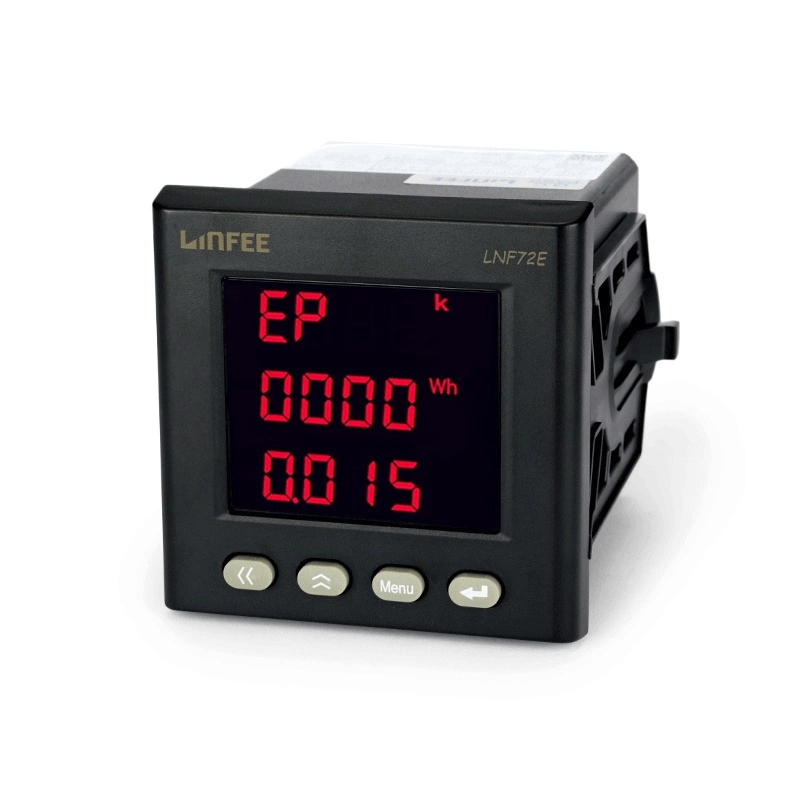 Lnf72e-C AC/DC 80~270V 74*74mm RS485 Energy Electric Meter for Electricity Monitoring System