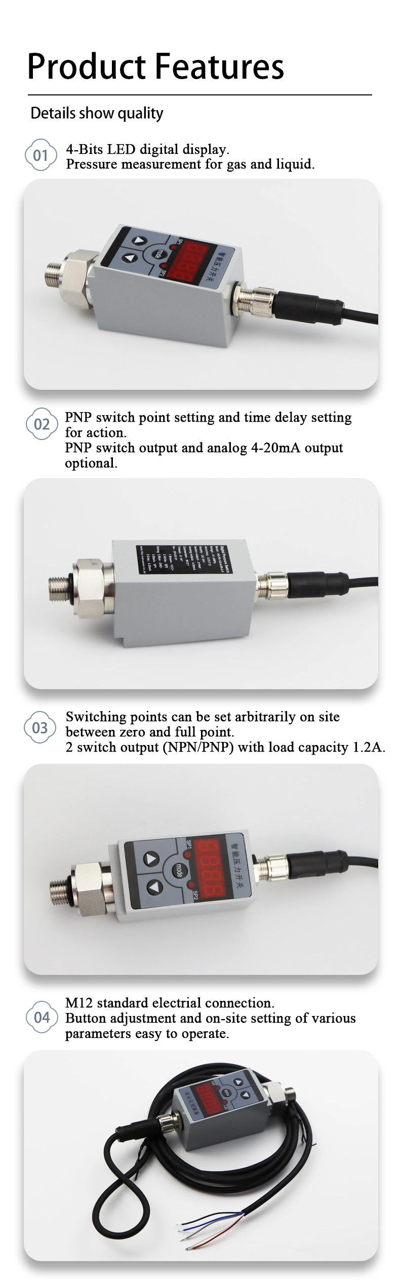 Analog Output AC Hall Effect Leakage Residual Current Sensor 0-50A Input 4-20mA Output
