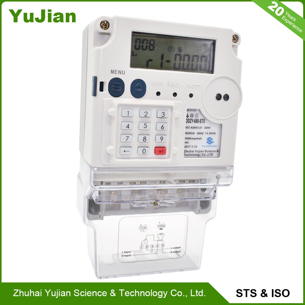 Single Phase Prepayment Smart Energy Meter with Sts Approval 220V