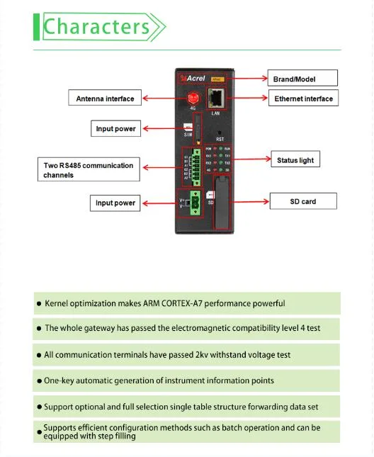 Acrel Anet-1e1s1 Smart Iot Gateway Has Full-Netcom Wireless Networking Function