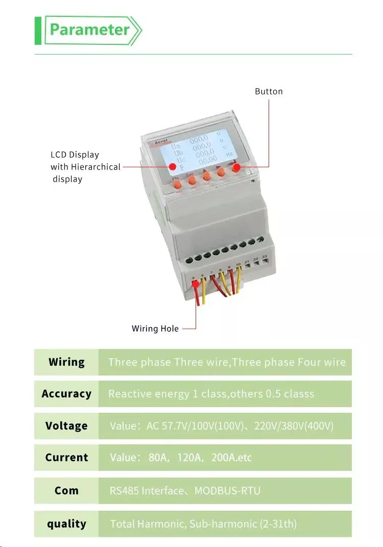 ACR10r-DxxTE4 Three Phase Four Wire PV/Solar Inverter Energy Meter