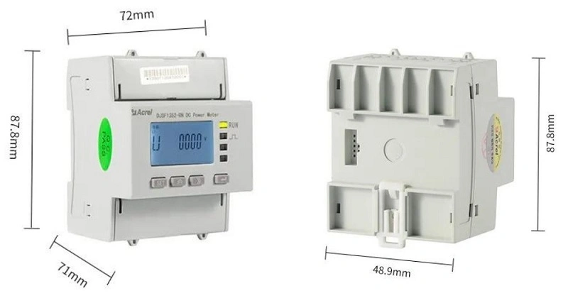 Acrel Djsf1352-Rn DIN Rail Bi-Directional Electric DC Multi-Rate Energy Meter with RS485 for Solar PV Monitor