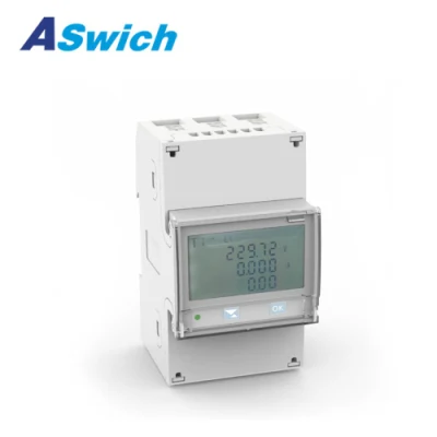 DIN Rail Mounted AC Digital Three Phase Smart Kwh Electricity Energy Power Meter with RS485